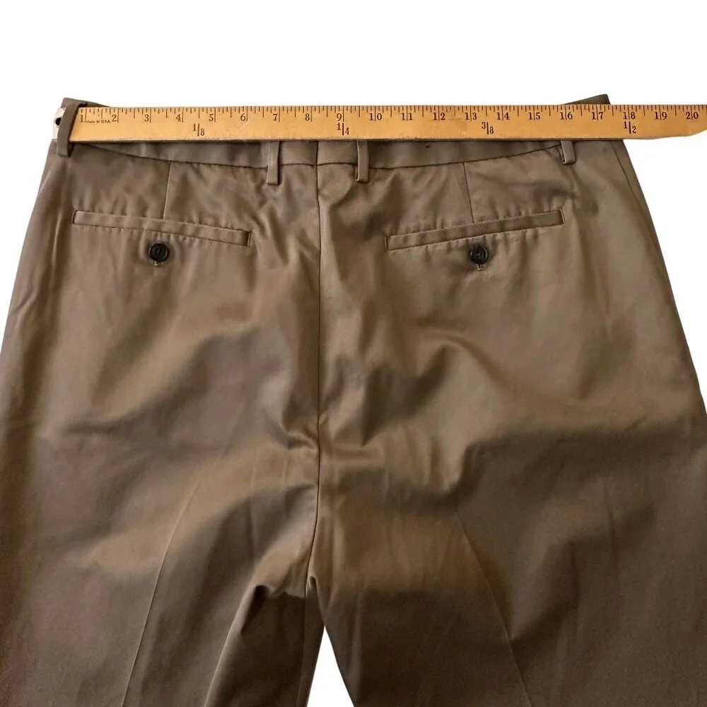 Banana Republic Non Iron Slim Fit Pants Brown/Tan  Cotton Mens 36x30